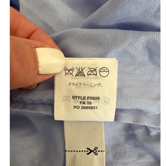 J. Crew Margot Ruffle Front Sleeveless Top in Cotton Pique Light Blue Size 4 - Picture 7 of 8